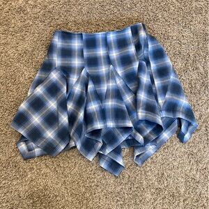 Free People Xia Plaid Mini Skirt Blue Handkerchief Y2K Grunge Collegiate Preppy